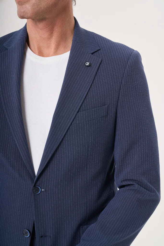Jakamen Men’s Navy Slim Fit Vest Suit