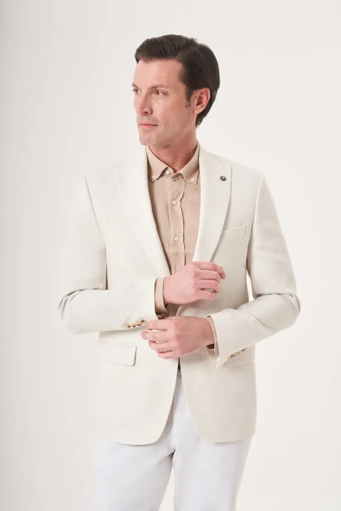 Jakamen Men’s White Slim Fit Vest Suit